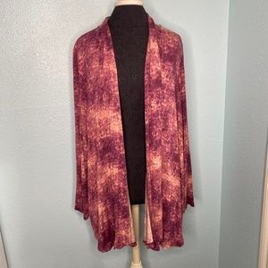 Logo Layers Plus Size Pink Tie Dye Cardigan